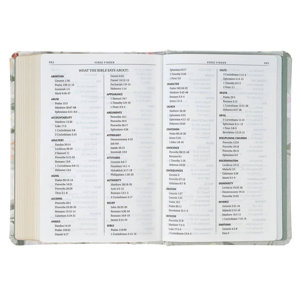 “He Restoreth My Soul” Floral KJV Compact Bible – Psalm 23:3