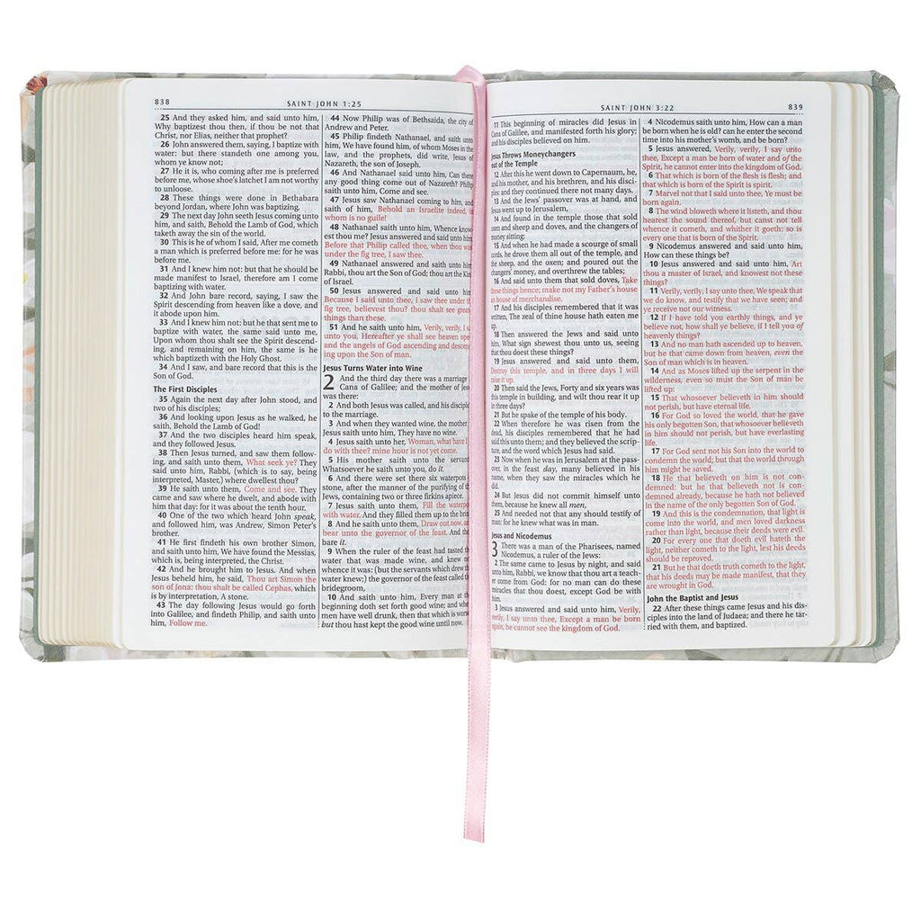 “He Restoreth My Soul” Floral KJV Compact Bible – Psalm 23:3