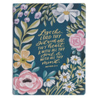 “Love the Lord Thy God” Teal Floral KJV Large Print Note-Taking Bible — Matthew 22:37
