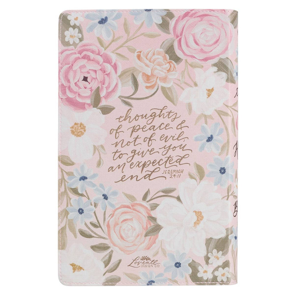 “For I Know the Plans” Pink Floral KJV Giant Print Bible – Jeremiah 29:11