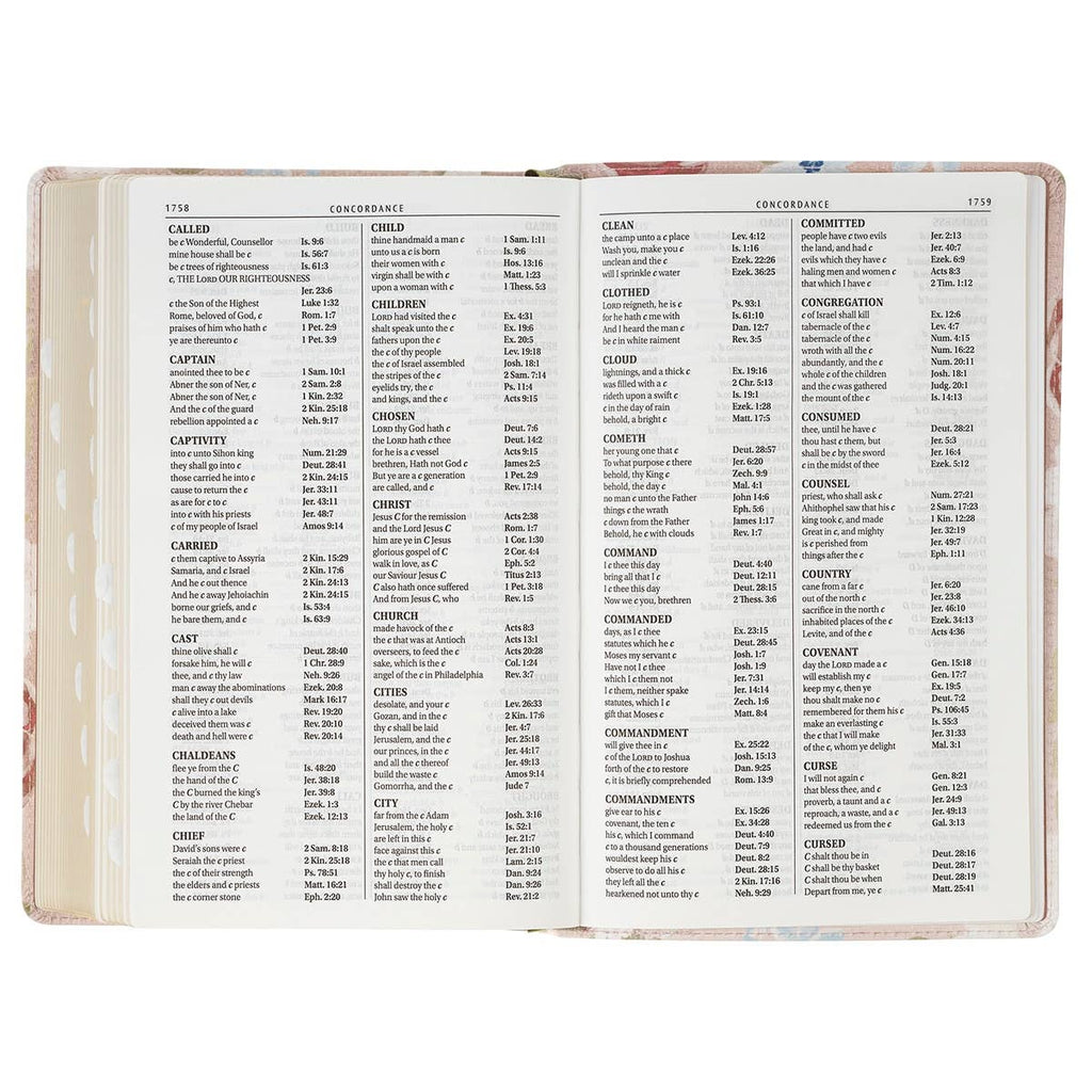 “For I Know the Plans” Pink Floral KJV Giant Print Bible – Jeremiah 29:11