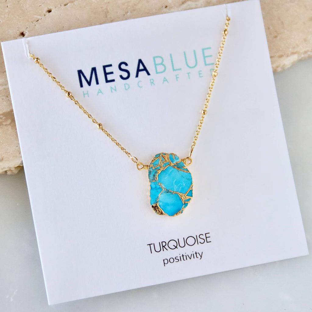 Copper Turquoise Slab Necklace 