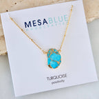 Copper Turquoise Slab Necklace 