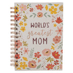 Journal Wirebound Peach Floral World's Greatest Mom