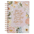 Strength & Dignity Proverbs 31:25 - Pink Floral Journal