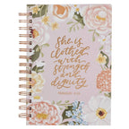 Strength & Dignity Proverbs 31:25 - Pink Floral Journal