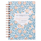 Sufficient Grace 2 Corinthians 12:9 - Teal Floral Journal