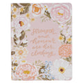“Strength & Honor” Peach Floral KJV Note-Taking Bible – Proverbs 31:25