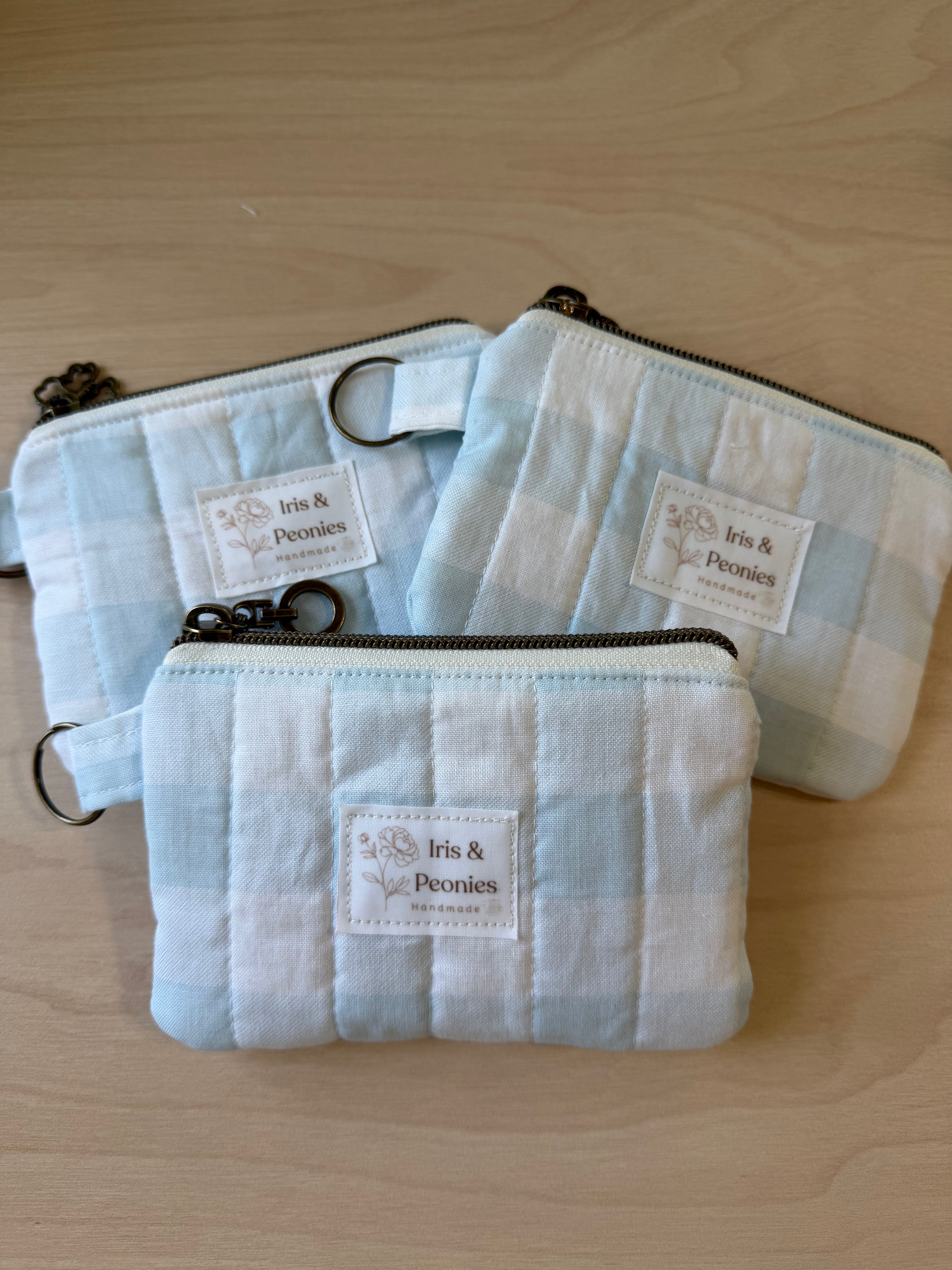 Keychain Wallet - Blue Gingham
