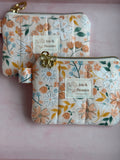Keychain Wallet - Soft Peach Wildflowers