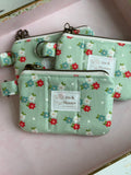Keychain Wallet - Sage Floral Trio