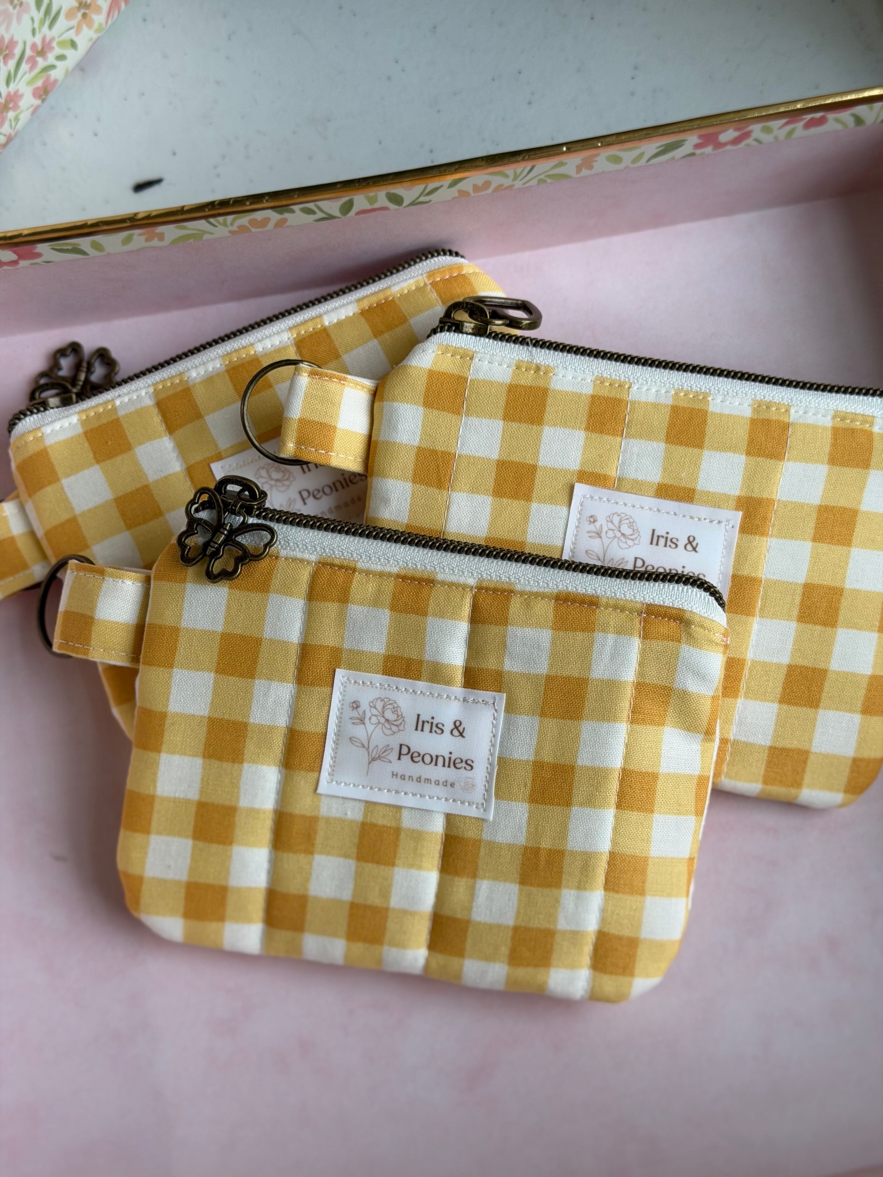 Keychain Wallet - Golden Honey Gingham