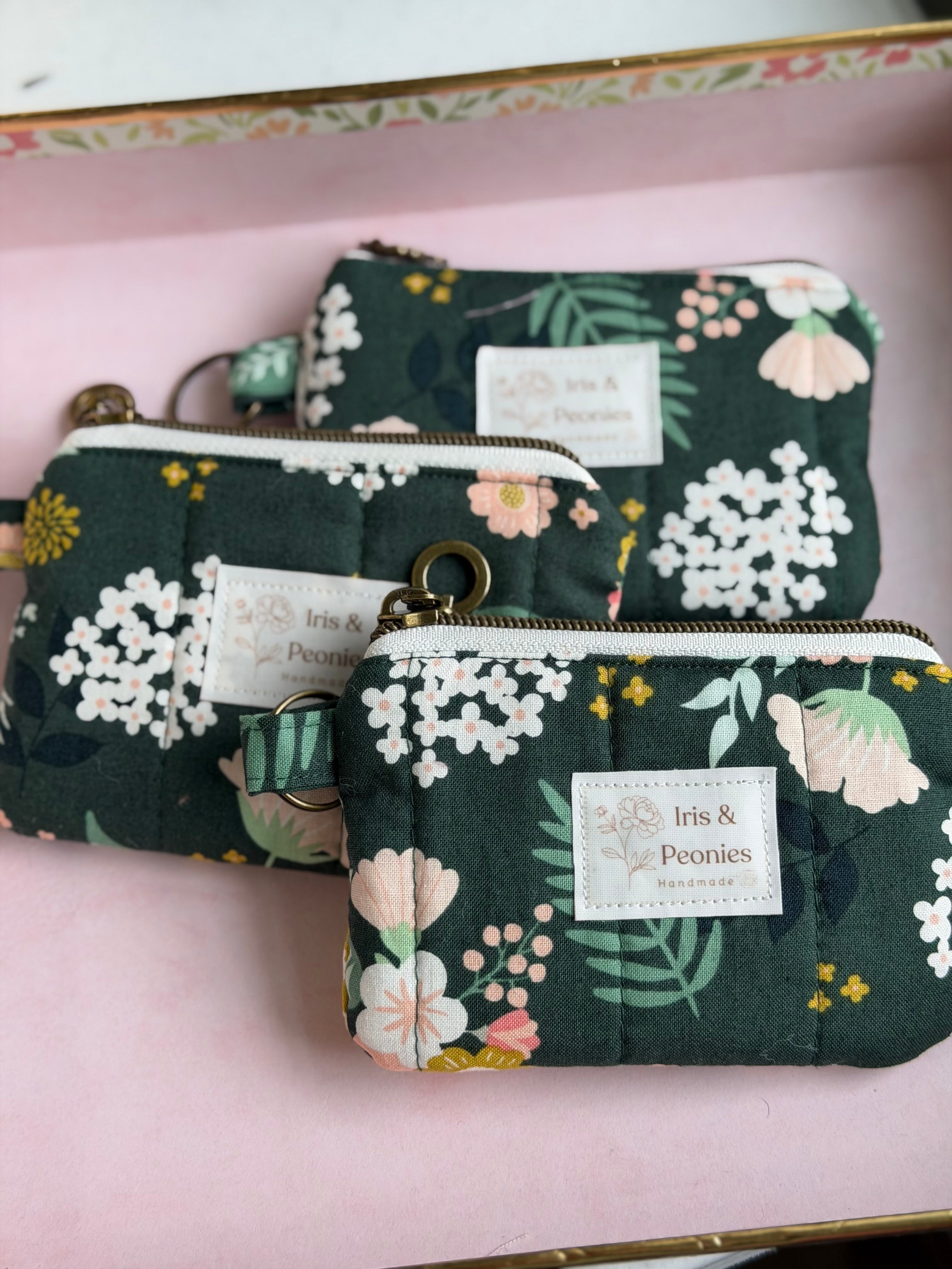 Keychain Wallet - Deep Meadow Blooms
