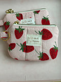 Keychain Wallet - Strawberry Polka Dot