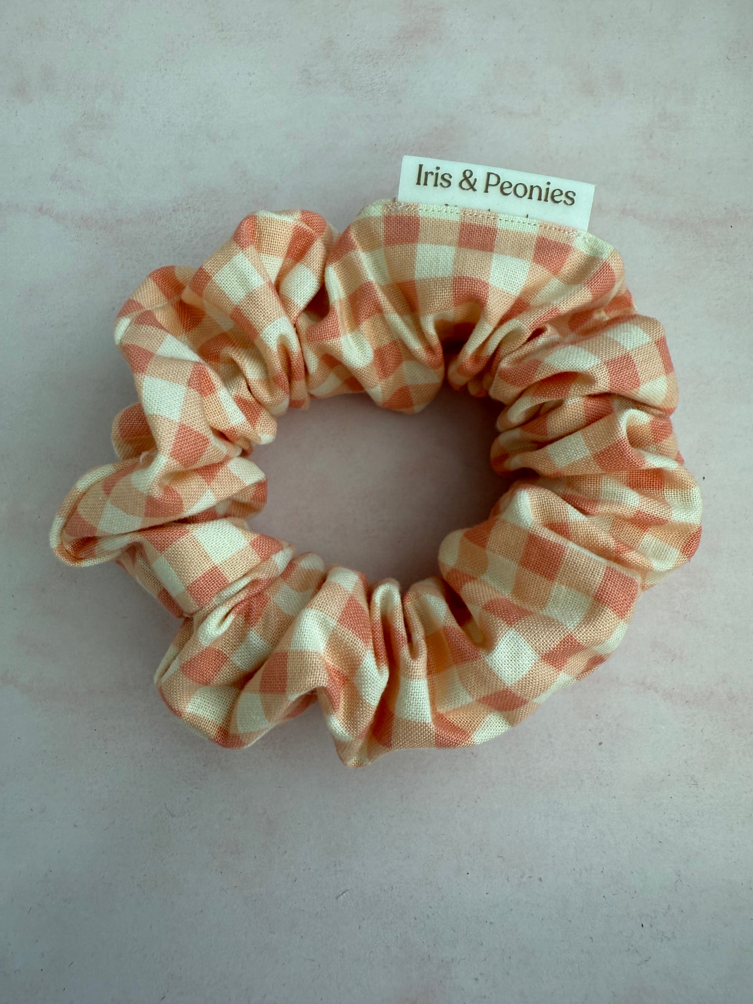 Regular Scrunchie - Warm Peach Gingham