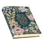 “Love the Lord Thy God” Teal Floral KJV Large Print Note-Taking Bible — Matthew 22:37