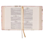 “Strength & Honor” Peach Floral KJV Note-Taking Bible – Proverbs 31:25