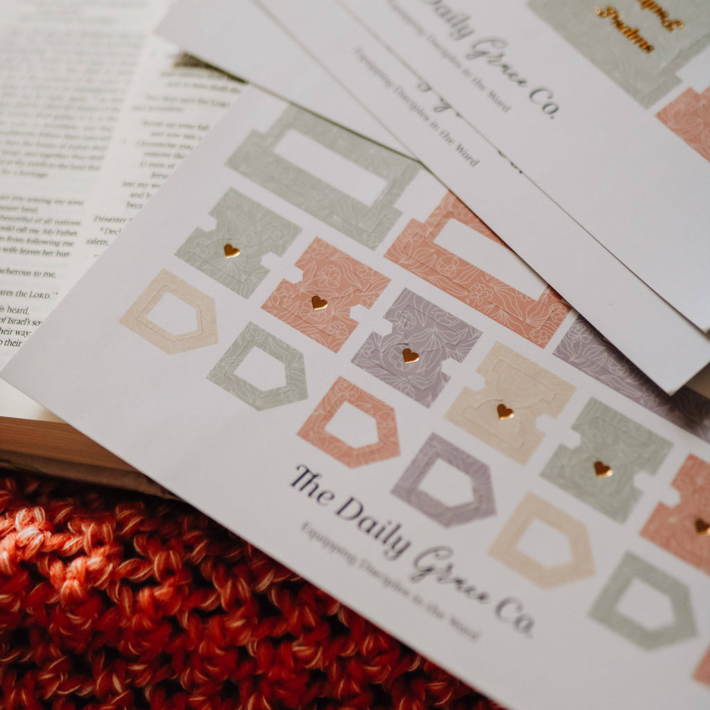 Pastel Floral Bible Tabs – Gold Foil Scripture Index Tabs