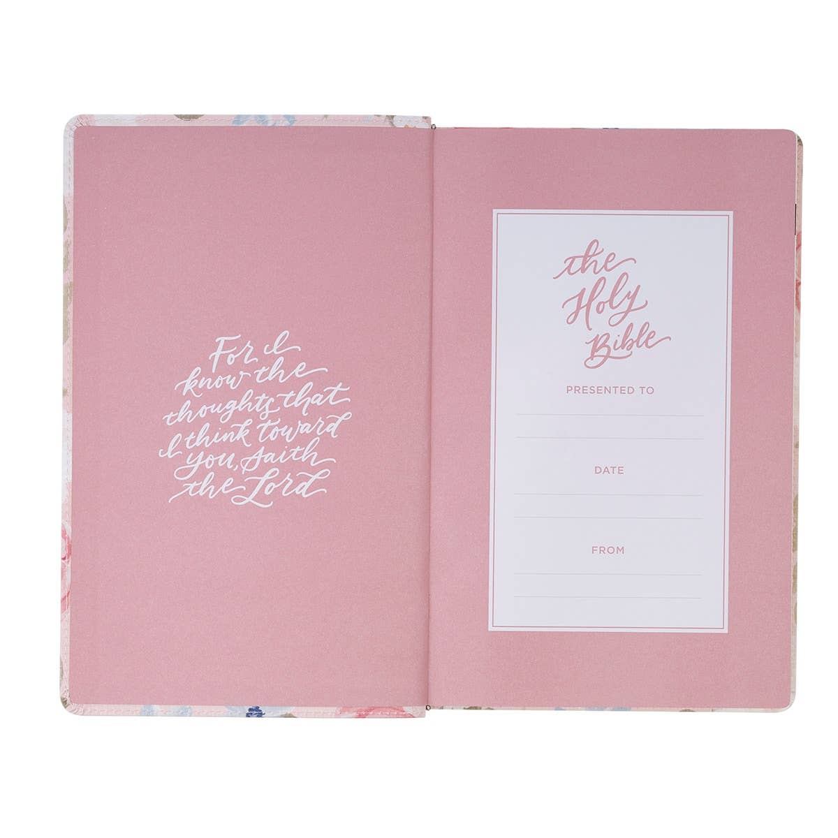 “For I Know the Plans” Pink Floral KJV Giant Print Bible – Jeremiah 29:11