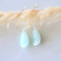 Teardrop Hoop Earrings - Amazonite
