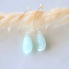 Teardrop Hoop Earrings - Amazonite