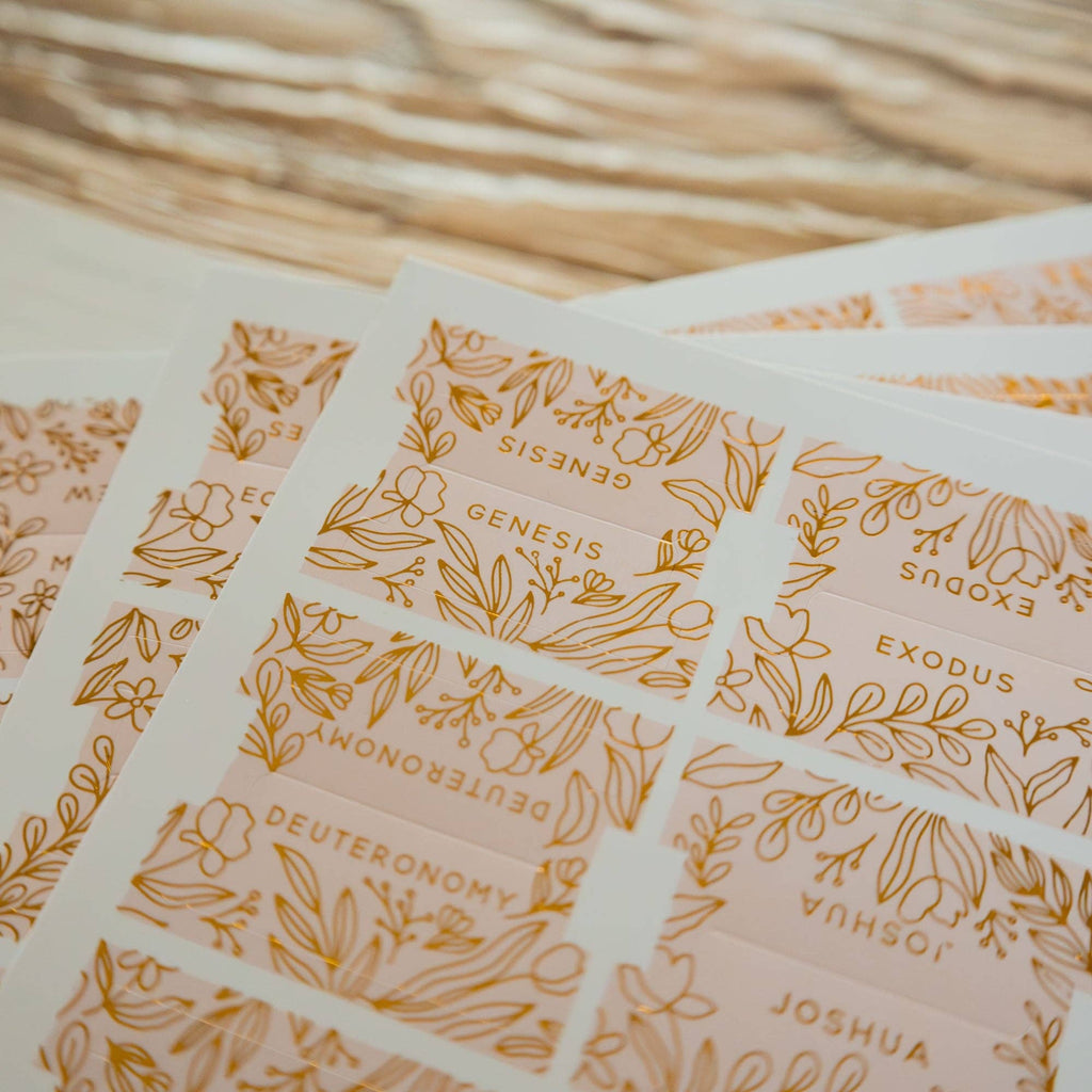 Gold Foil Bible Tabs - Carnation