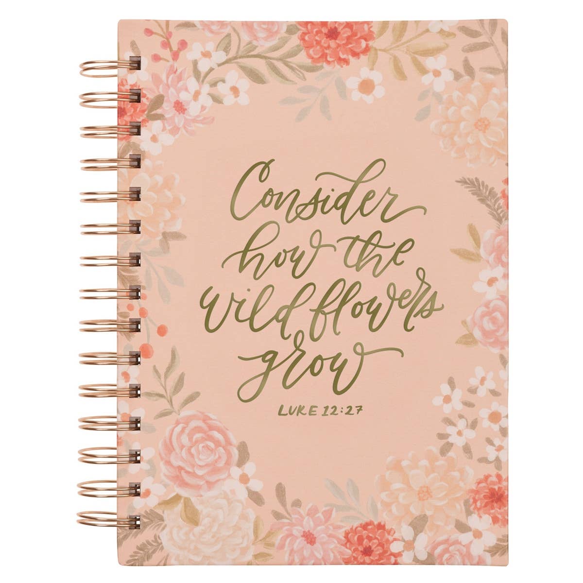 Consider How the Wildflowers Grow Luke 12:27 - Peach Floral Journal