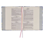 “Set Your Affection on Things Above” Blue Floral KJV Note-Taking Bible – Colossians 3:2
