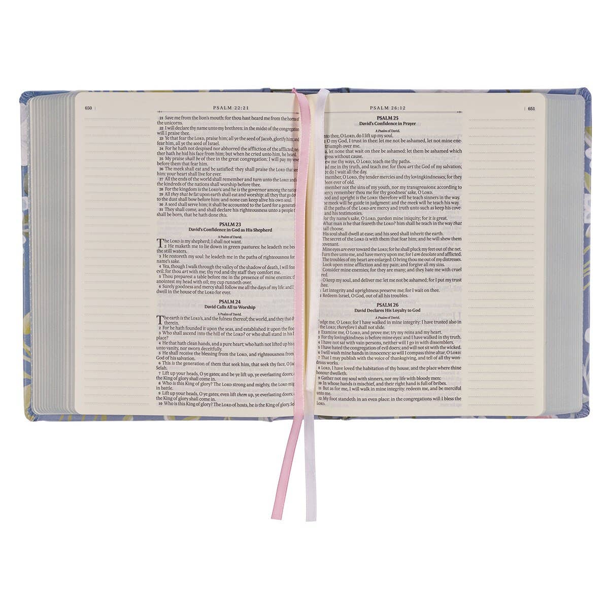 “Set Your Affection on Things Above” Blue Floral KJV Note-Taking Bible – Colossians 3:2