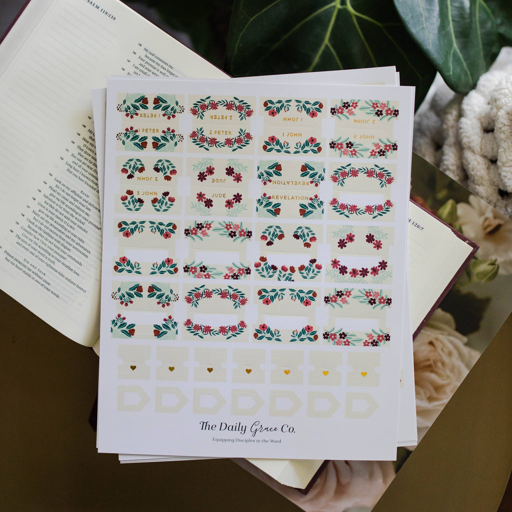 Burgundy Blooms Bible Tabs