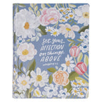 “Set Your Affection on Things Above” Blue Floral KJV Note-Taking Bible – Colossians 3:2