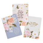 Blue Floral Scripture Notebook Set of 3 - Colossians 3:2