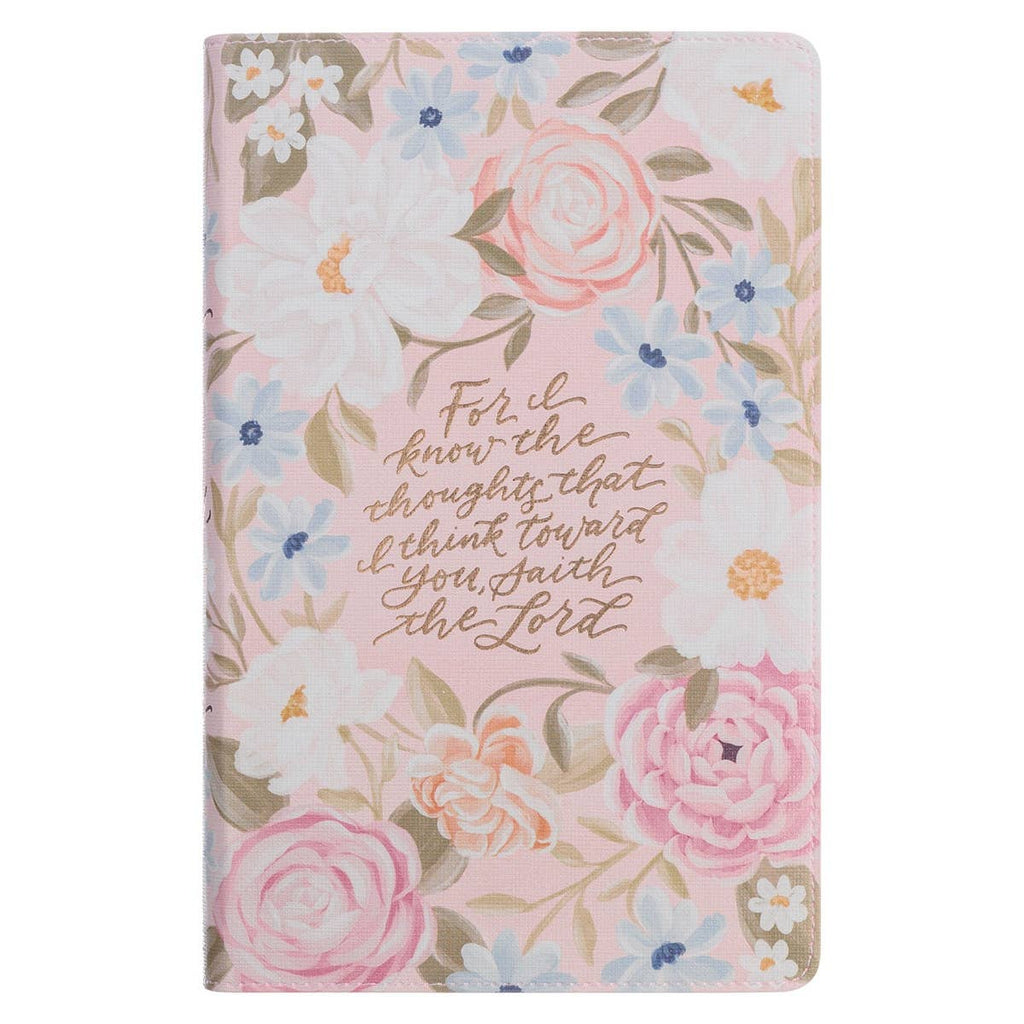 “For I Know the Plans” Pink Floral KJV Giant Print Bible – Jeremiah 29:11
