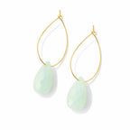 Teardrop Hoop Earrings - Amazonite